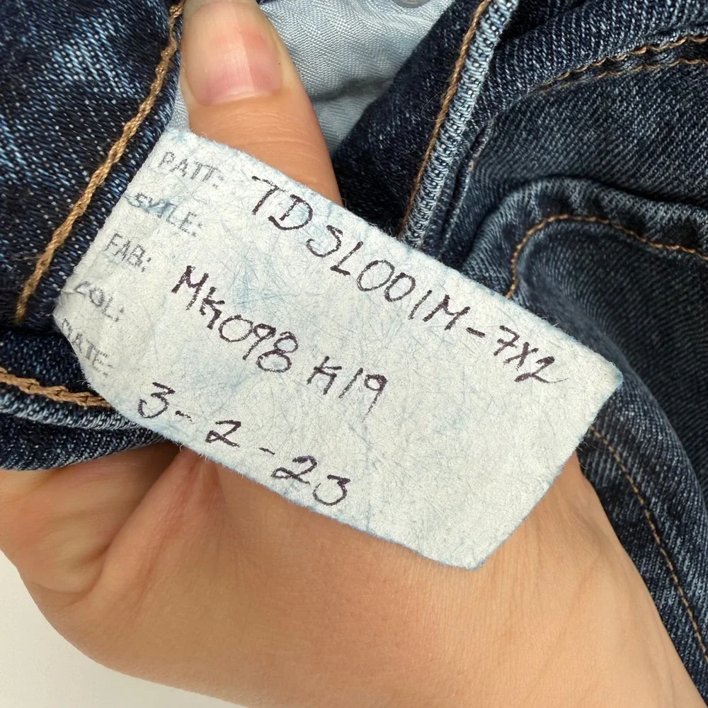 TWIN DRAGON DENIM SLIM STRAIGHT JEANS DARK WASH 32X32 MEN'S JEANS